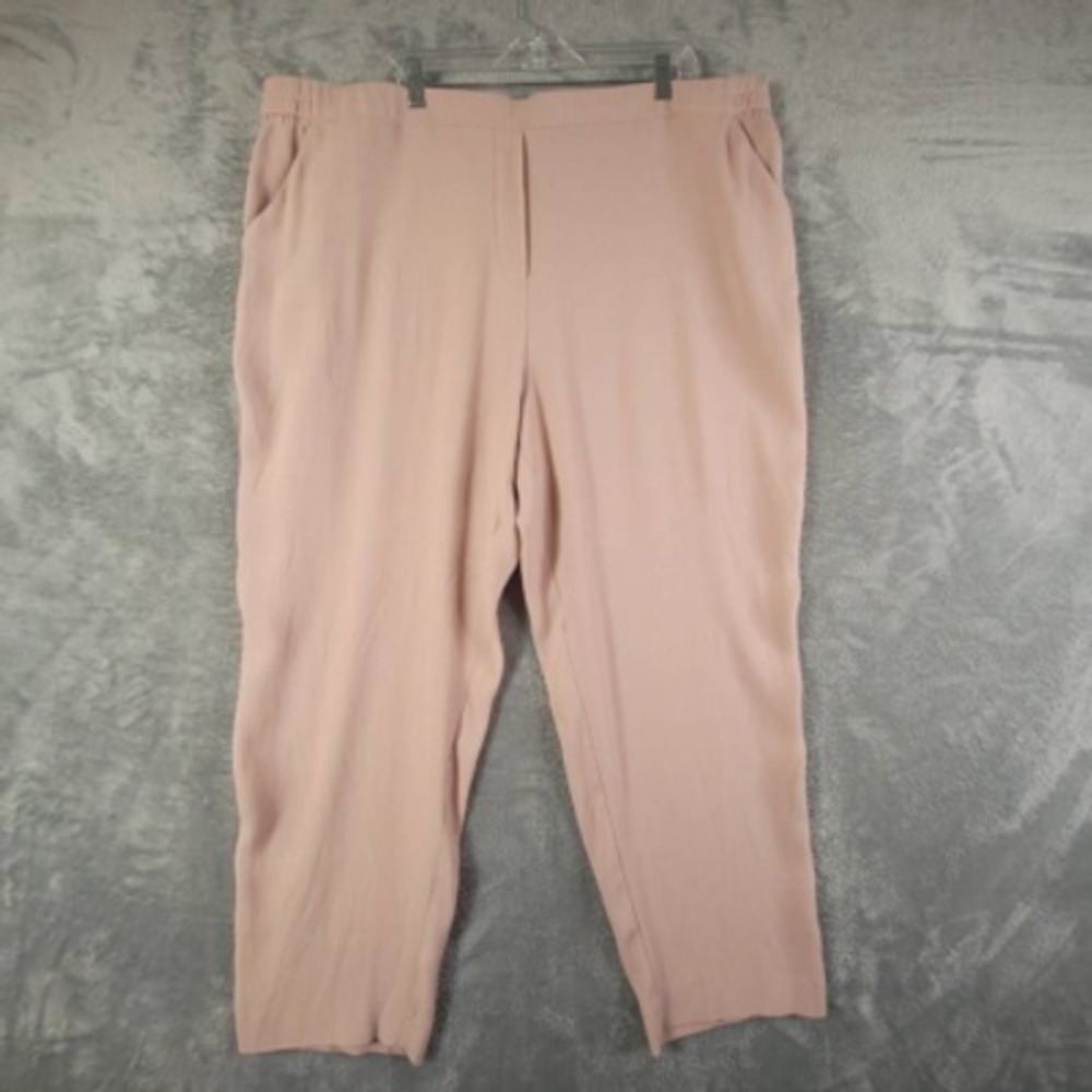 Halogen Pants Womens Capri Pink Pockets High Rise Elastic Waist Plus 24 New